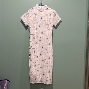 Elegant Floral Cheongsam Dress